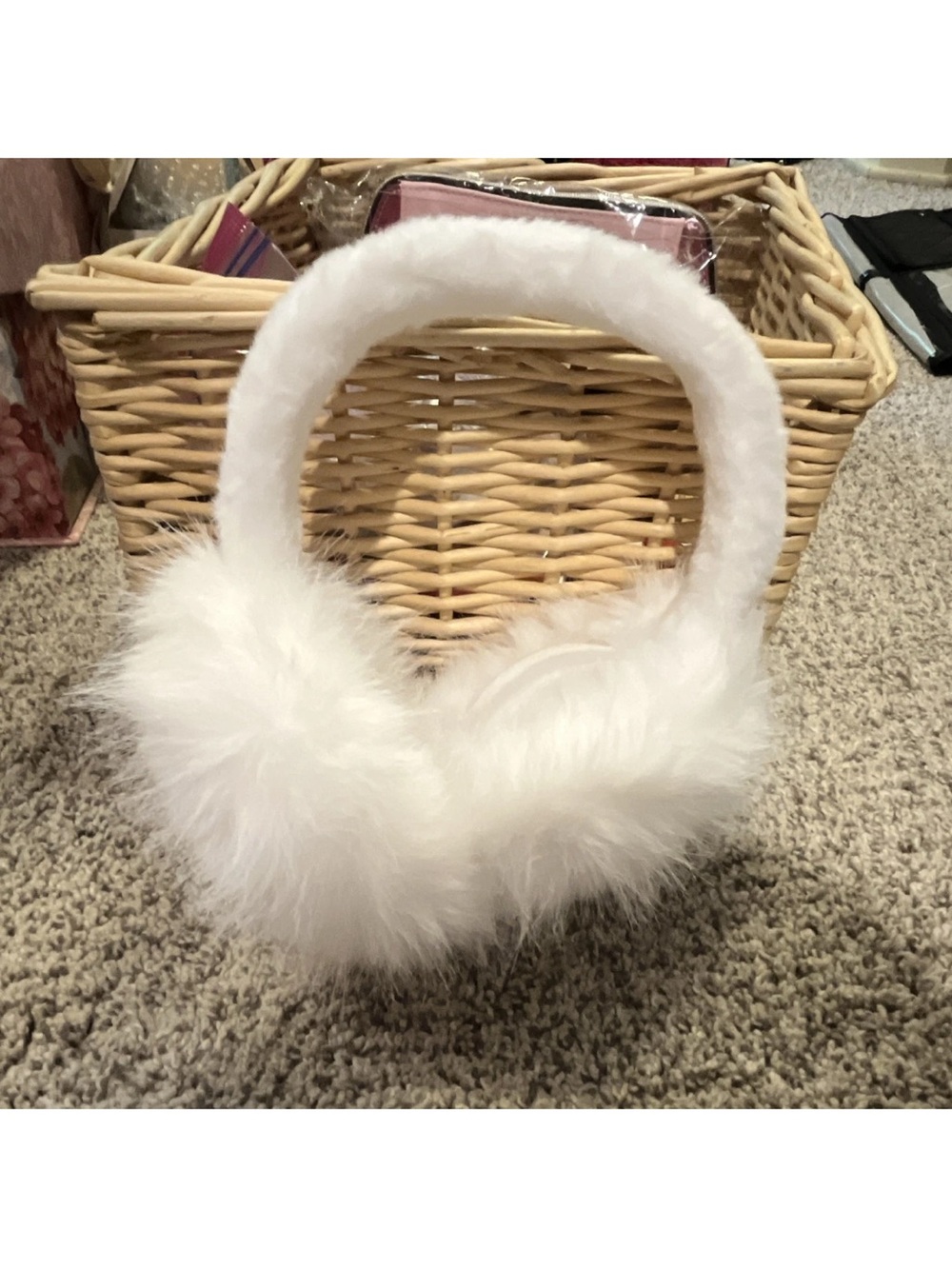 Fluffy White Kids Earmuffs - Cozy Winter Headband